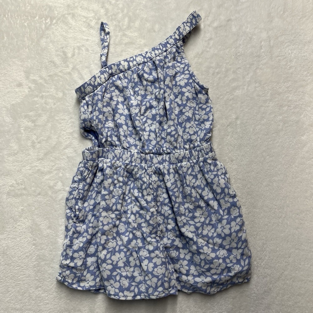 Abercrombie Kids Romper Girls 5/6 Summer Tank Shorts Floral Sleeveless Cutout